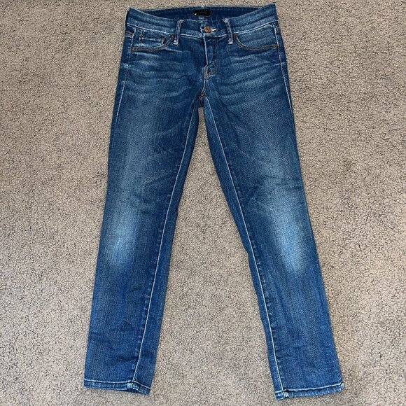 MOTHER THE LOOKER CROP in Cry of the Peacock Wash Blue Jeans - EUC - 25 - Picture 1 of 15